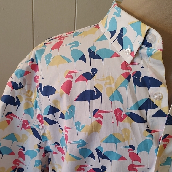 Club Room Short Sleeve Retro Flamingo Casual Button Down Shirt XL Never Worn - Picture 3 of 11